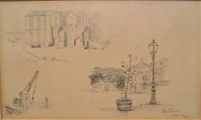 Dibujo del Sardinero realizado por Mariano Pedrero en octubre de 1892