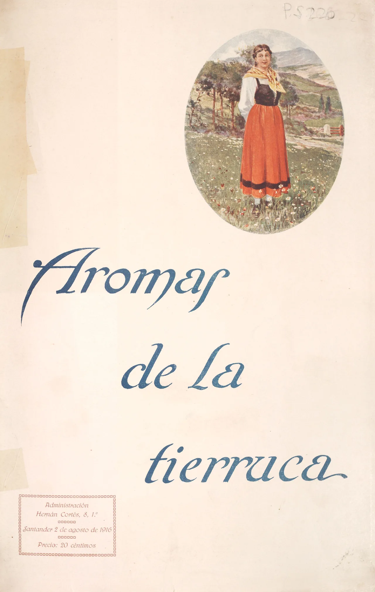 Portada publicitaria de Aromas de la Tierruca dibujada por Mariano Pedrero en 1916