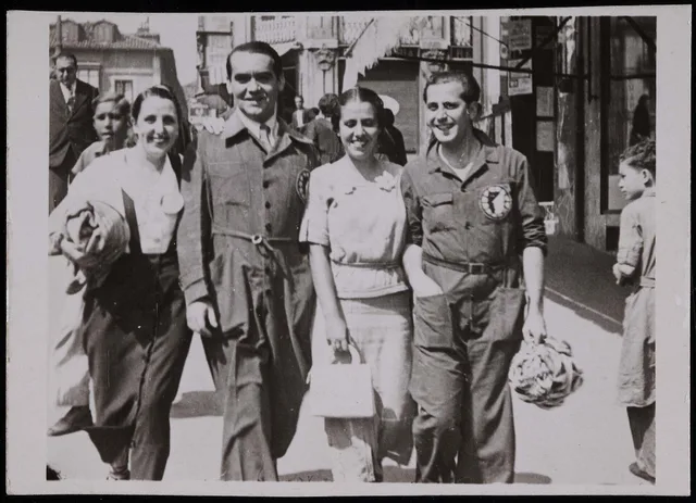 Federico García Lorca y acompañantes en Santander en agosto de 1933